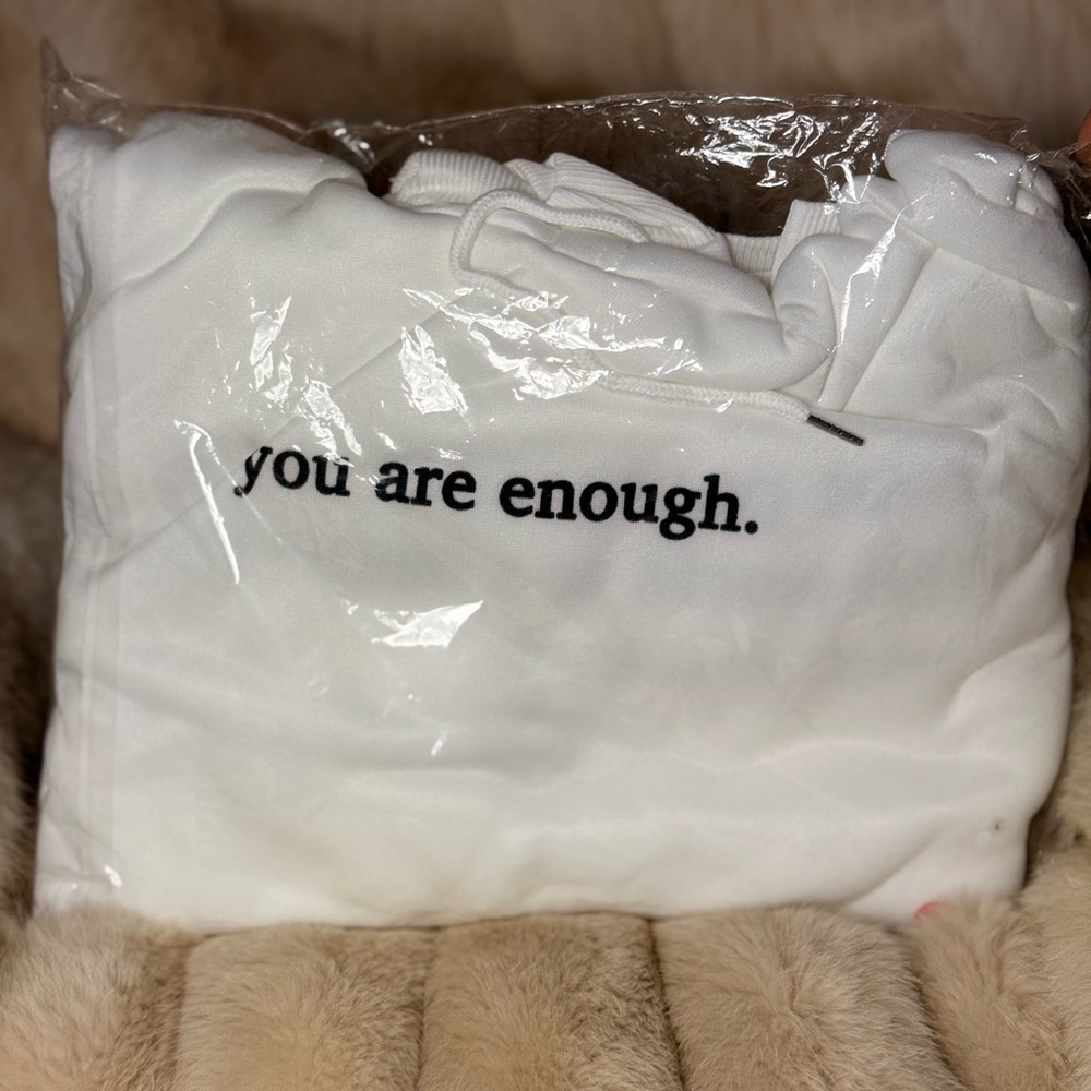 White Hoodie with Inspirational Text